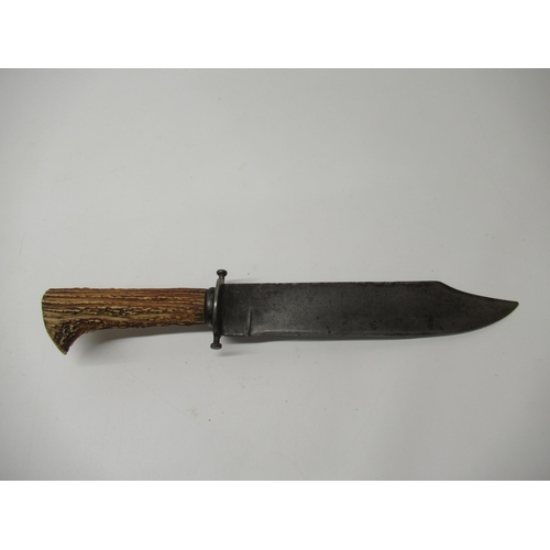 195 - Large 19th/20th century American Bowie knife, 9.5