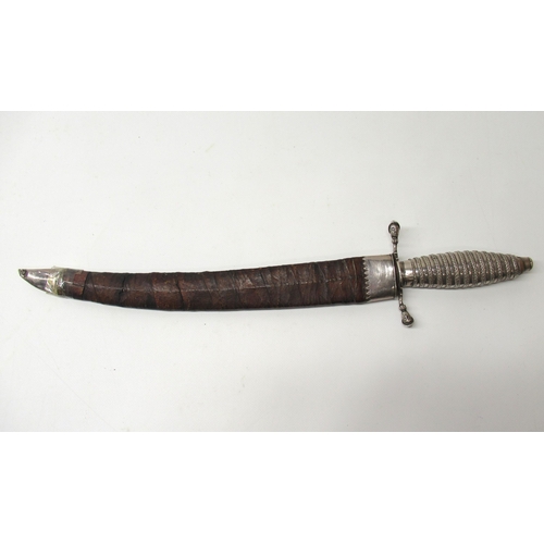 221 - Circa 17th century silver mounted dagger, 11.5