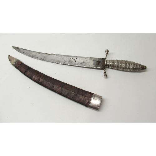 221 - Circa 17th century silver mounted dagger, 11.5