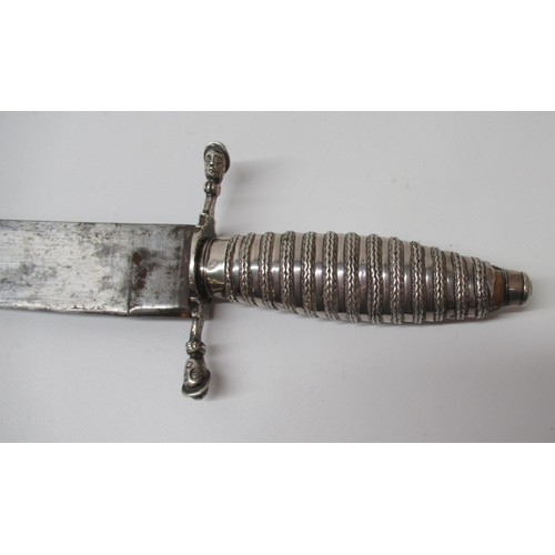 221 - Circa 17th century silver mounted dagger, 11.5