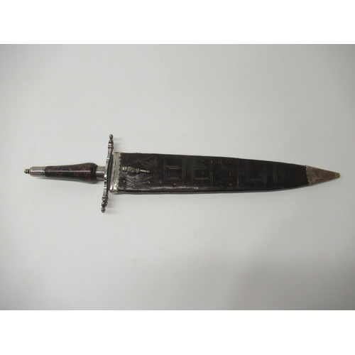 222 - A fine circa 1700 silver (white metal) mounted plug bayonet, 13 1/4