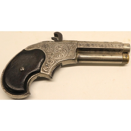 134 - Remington Rider 1871 PAT. .32 rimfire pistol, makers details and patent to the top flat, scrollwork ... 