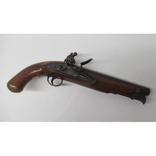 11 - G.R Tower flintlock military 16 bore pistol, 9