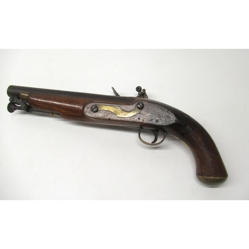 11 - G.R Tower flintlock military 16 bore pistol, 9