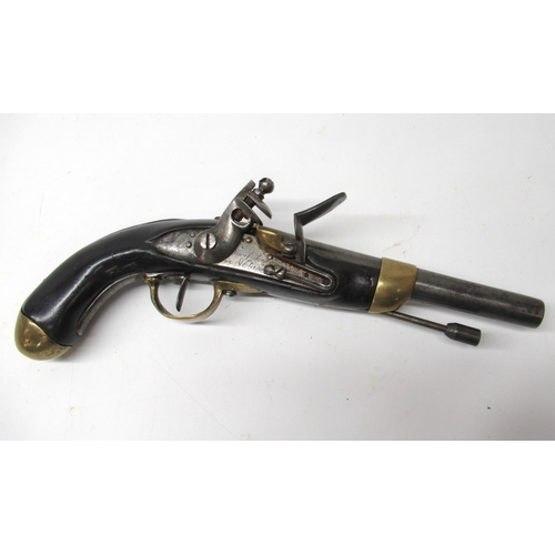 13 - French 14 bore flintlock military service pistol, 8