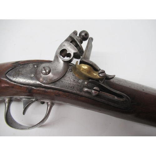 15 - Mid-19th century American flintlock 25 bore military service pistol, 8.5