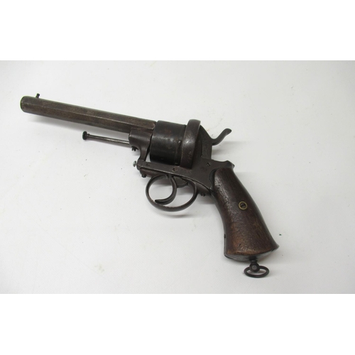 7 - Belgium six shot pinfire revolver, 6