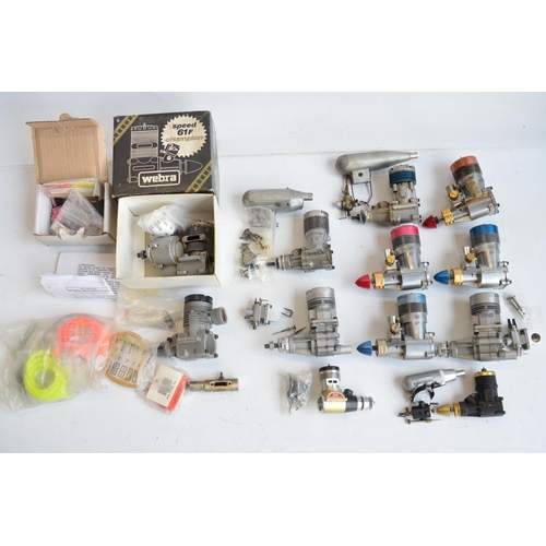 1333 - Collection of model aircraft engines (12) and accessories, engines appear previously used, all A/F, ... 