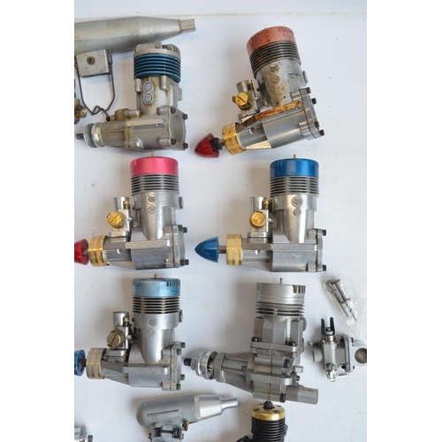 1333 - Collection of model aircraft engines (12) and accessories, engines appear previously used, all A/F, ... 