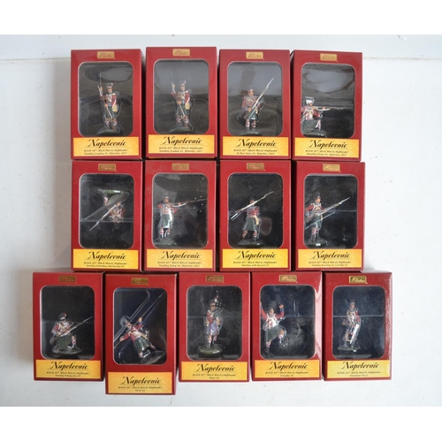 1351 - Thirteen boxed 1/32 scale/54mm painted metal Napoleonic War figures from Britain's, all British 42nd... 