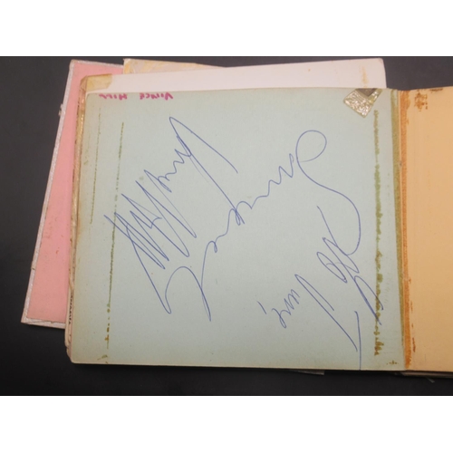 857 - c20th autograph book cont. approx. 43 signatures to inc. Val Doonican, Tommy Cooper, Jack Charlton, ... 