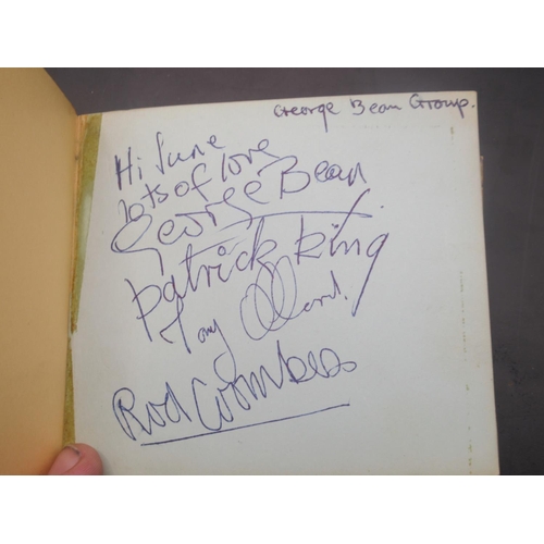 857 - c20th autograph book cont. approx. 43 signatures to inc. Val Doonican, Tommy Cooper, Jack Charlton, ... 