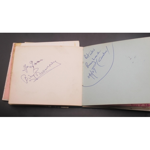 857 - c20th autograph book cont. approx. 43 signatures to inc. Val Doonican, Tommy Cooper, Jack Charlton, ... 