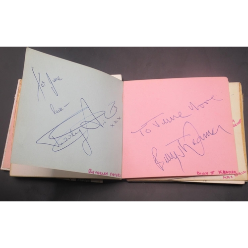 857 - c20th autograph book cont. approx. 43 signatures to inc. Val Doonican, Tommy Cooper, Jack Charlton, ... 