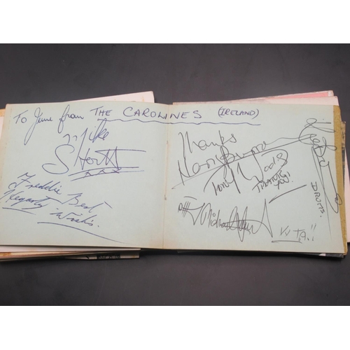 857 - c20th autograph book cont. approx. 43 signatures to inc. Val Doonican, Tommy Cooper, Jack Charlton, ... 