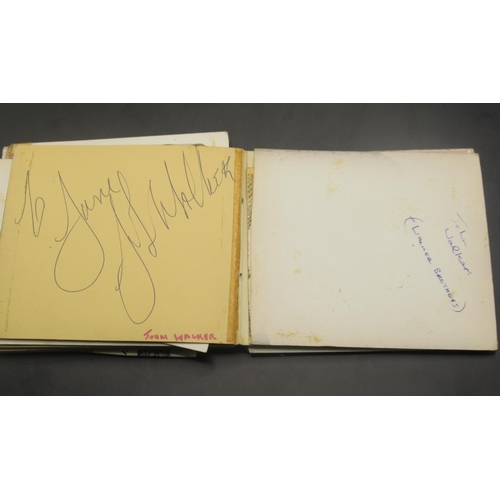 857 - c20th autograph book cont. approx. 43 signatures to inc. Val Doonican, Tommy Cooper, Jack Charlton, ... 