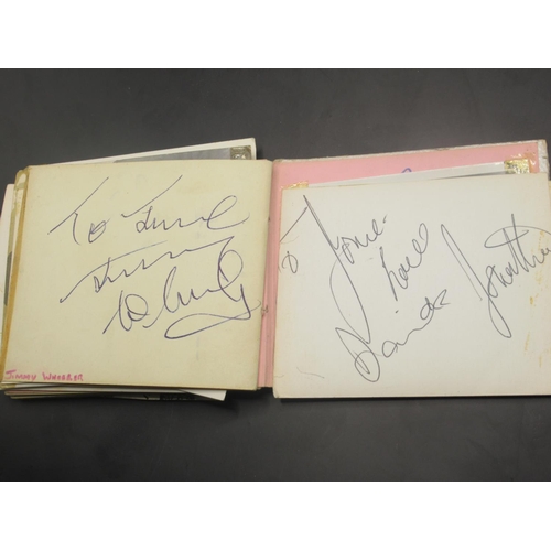 857 - c20th autograph book cont. approx. 43 signatures to inc. Val Doonican, Tommy Cooper, Jack Charlton, ... 