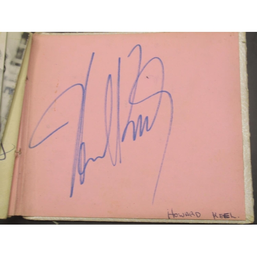 857 - c20th autograph book cont. approx. 43 signatures to inc. Val Doonican, Tommy Cooper, Jack Charlton, ... 