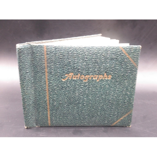 858 - C20th autograph book cont. small collection of signatures and signed photos to inc. signatures from ... 