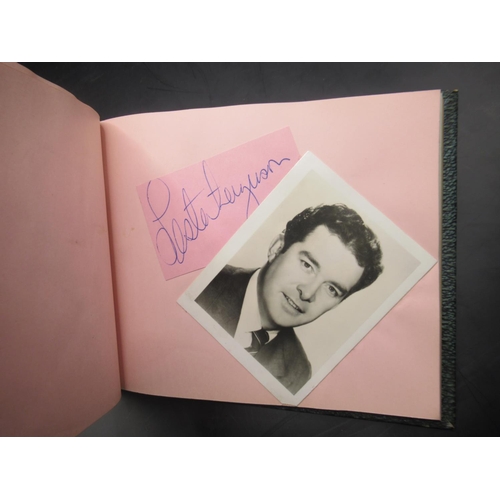 858 - C20th autograph book cont. small collection of signatures and signed photos to inc. signatures from ... 