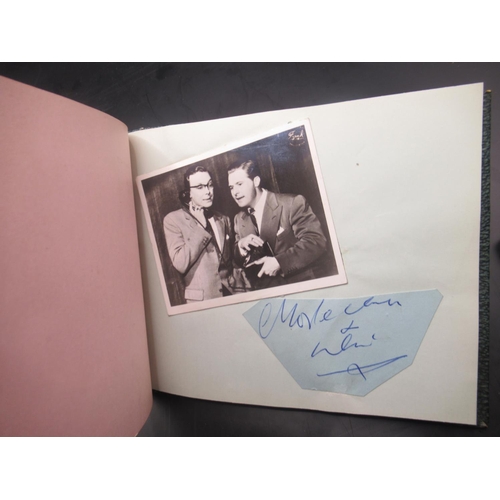 858 - C20th autograph book cont. small collection of signatures and signed photos to inc. signatures from ... 