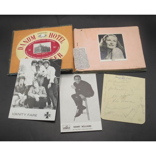 861 - C20th autograph book cont. signed photos and signatures from Tommy Cooper, Members of Cardiff City F... 