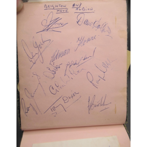 861 - C20th autograph book cont. signed photos and signatures from Tommy Cooper, Members of Cardiff City F... 