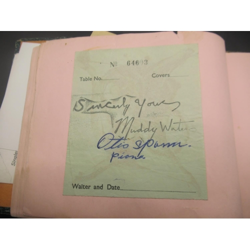 861 - C20th autograph book cont. signed photos and signatures from Tommy Cooper, Members of Cardiff City F... 