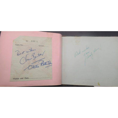 861 - C20th autograph book cont. signed photos and signatures from Tommy Cooper, Members of Cardiff City F... 