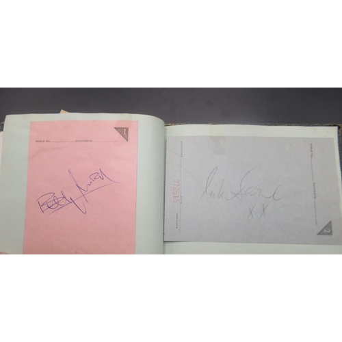 861 - C20th autograph book cont. signed photos and signatures from Tommy Cooper, Members of Cardiff City F... 