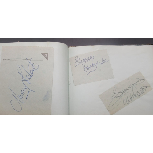 861 - C20th autograph book cont. signed photos and signatures from Tommy Cooper, Members of Cardiff City F... 