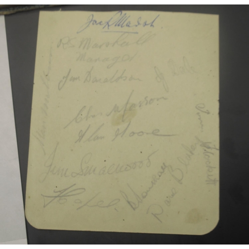 861 - C20th autograph book cont. signed photos and signatures from Tommy Cooper, Members of Cardiff City F... 