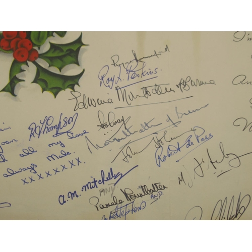 862 - Christmas Greetings card signed by Lord Mountbatten of Burma, Edwina Mountabtten, Pamela Mountbatten... 