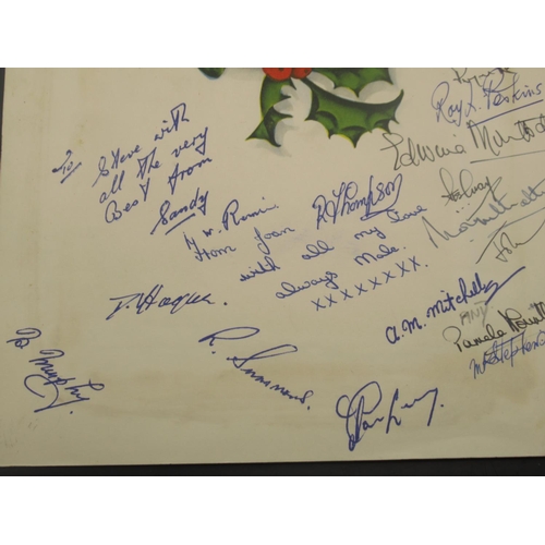 862 - Christmas Greetings card signed by Lord Mountbatten of Burma, Edwina Mountabtten, Pamela Mountbatten... 