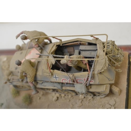 1304 - Three highly detailed and very well constructed 1/35 scale plastic model WWII dioramas depicting Ger... 