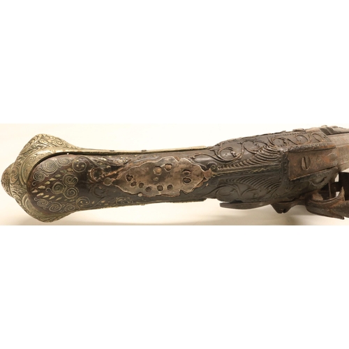 102 - Circa early 19th century Indo-Persian 20 bore flintlock holster pistol, 13.5