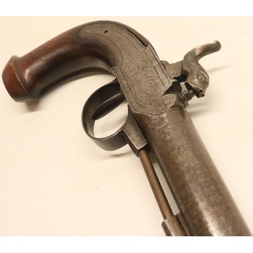 106 - Pair of mid 19th century Belgian 20 bore percussion pistols, 5 1/4