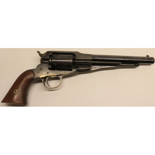 118 - Remington .38 rimfire revolver, New Model conversion, barrel engraved with 1858 patent and `E. Remin... 