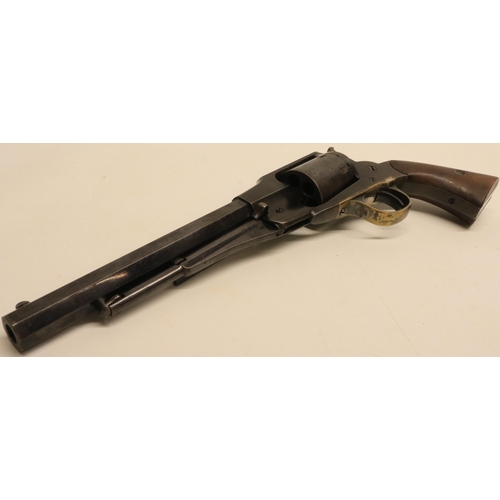 118 - Remington .38 rimfire revolver, New Model conversion, barrel engraved with 1858 patent and `E. Remin... 