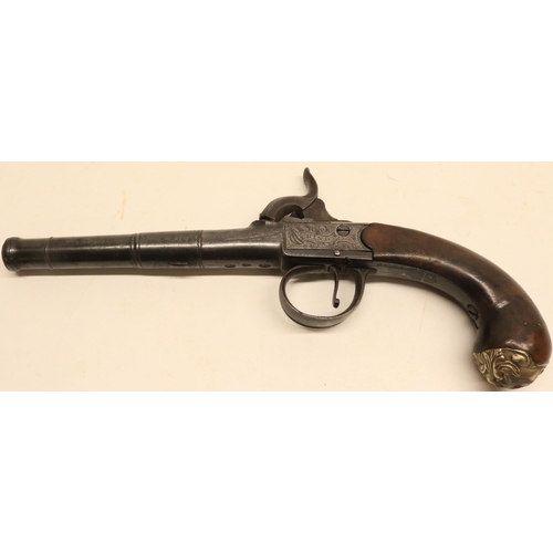 34 - Queen Anne 50 bore percussion (converted from flintlock) cannon barrel pistol, 5