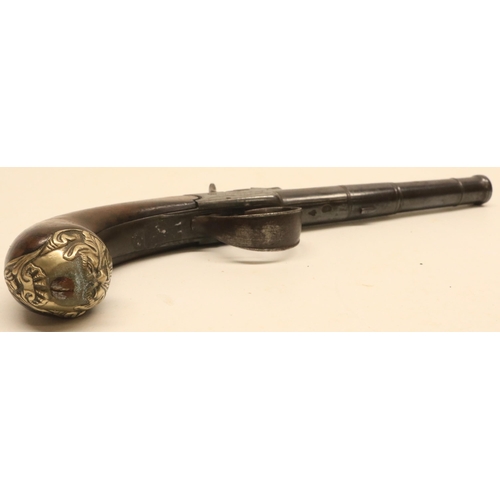 34 - Queen Anne 50 bore percussion (converted from flintlock) cannon barrel pistol, 5