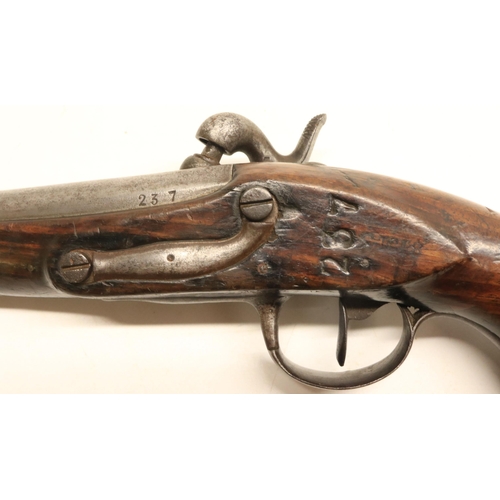 83 - Mid 19th century French military service type 18 bore percussion pistol, 5