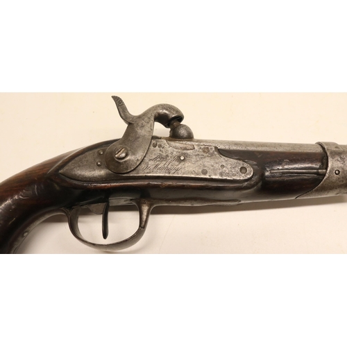 83 - Mid 19th century French military service type 18 bore percussion pistol, 5