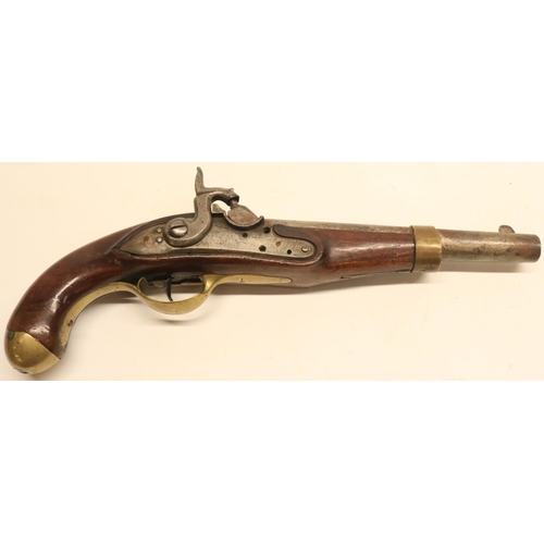 87 - Mid 19th century German style .700 percussion military service pistol, 9