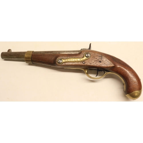 87 - Mid 19th century German style .700 percussion military service pistol, 9