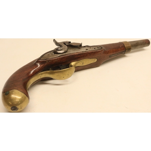 87 - Mid 19th century German style .700 percussion military service pistol, 9