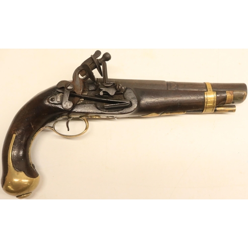 96 - Spanish 16 bore Miquelet pistol, 6.5