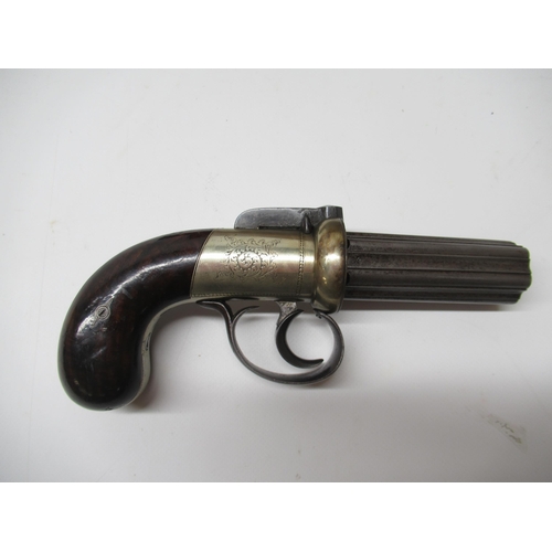 2 - Cased six shot pepperbox revolver by J.Cooper & Co, 3 1/4