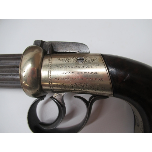 2 - Cased six shot pepperbox revolver by J.Cooper & Co, 3 1/4