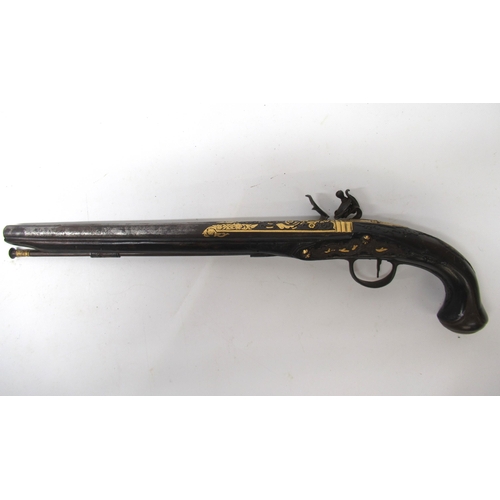 20 - 18th century Contenetial flintlock 40 bore holster pistol, 12